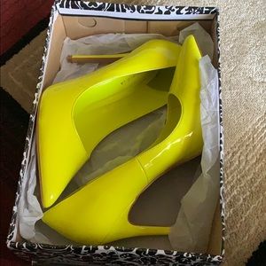 Neon yellow heels